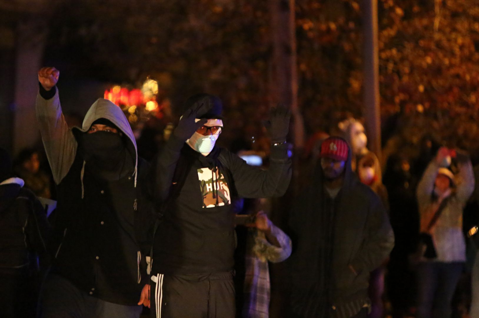 St. Louis County Police respond to crowds after grand jury announcement
